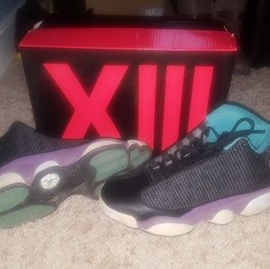 Jordan 6 Size 8 Black, Purple & Terquoise